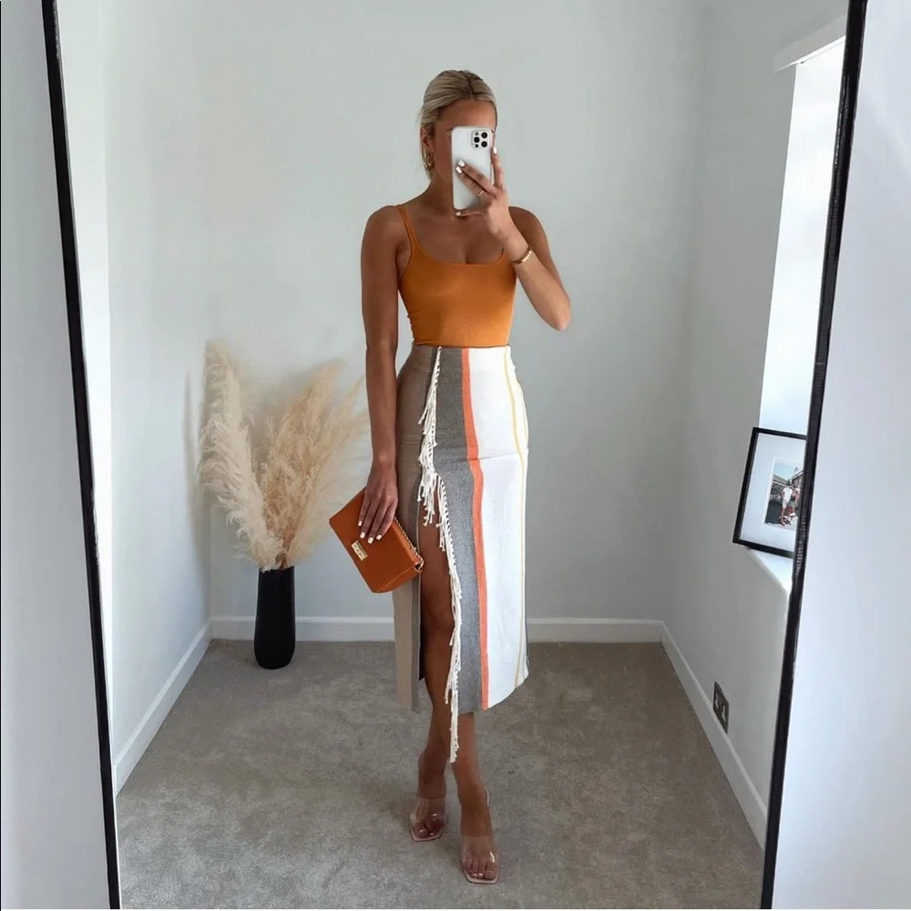 Zara striped skirt with fringes - Picture 1 of 15